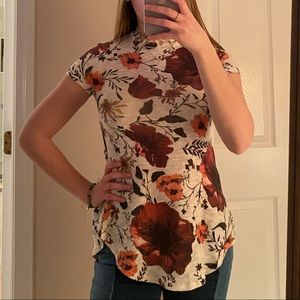 Floral Mock Neck Top